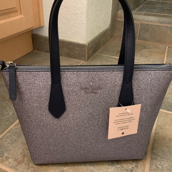 KATE SPADE GLITTER JOELEY SMALL SATCHEL DUSK NAVY - Picture 2 of 8